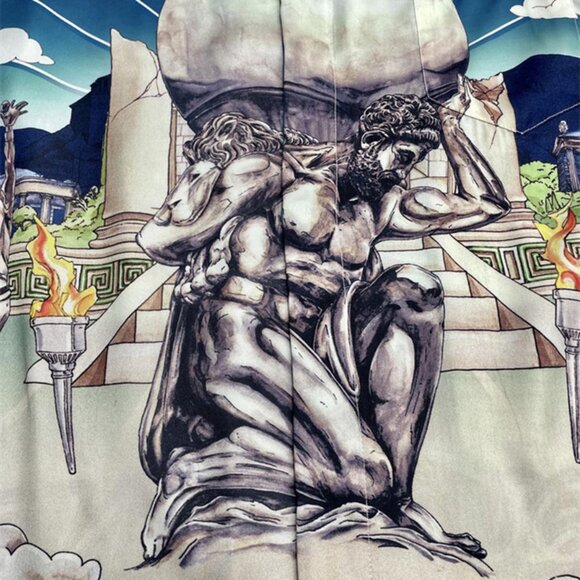 Casablanca Blue Silk Shirt From Le Temple Du Sport - Picture 4 of 9